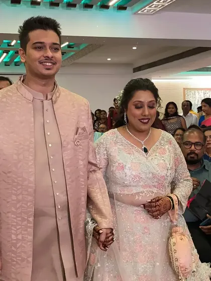 The grand entrance of the newly engaged couple. I help choreograph entries and exits to make them impactful.