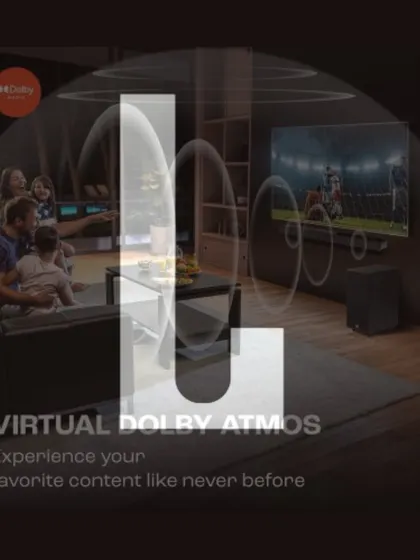 Pass the popcorn and dim the lights. Our audio systems, including powerful soundbars with Virtual Dolby Atmos, are designed to create an immersive soundscape for the ultimate movie experience at home.