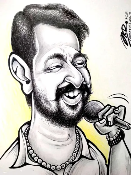 I had the opportunity to draw Job Kurian, a versatile singer and music composer from the Malayalam film industry.