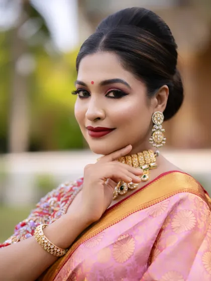 A radiant bridal portrait. The goal is always to make the bride feel confident and beautiful, with makeup that looks stunning both in person and in photos.