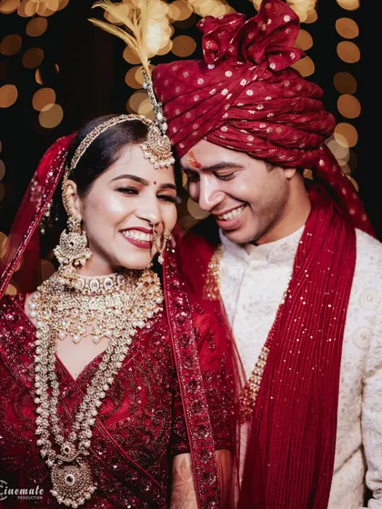 A close-up of the happy couple, their smiles radiating pure joy. These are the moments that define the wedding day.