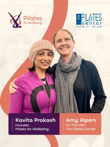 I am pictured here with the incredible Amy Alpers, co founder of The Pilates Center. Her mentorship has been instrumental in my journey, and I am honored to carry forward the legacy of Classical Pilates in India.