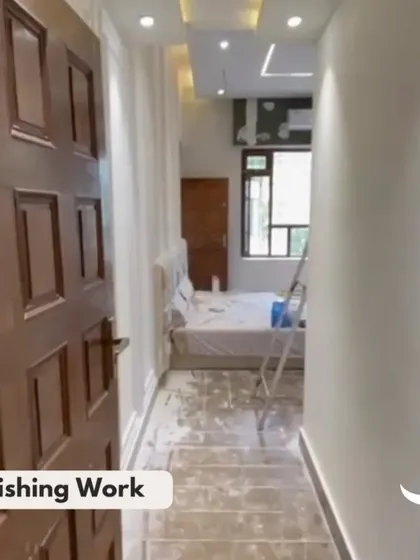 Here is another before-and-after shot from a project site. This image captures the finishing work in progress, with the bed and false ceiling installed. Seeing a design come to life, from the initial plan to the final touches, is the most rewarding part of my job.