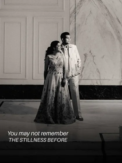 A quiet, still portrait of a couple before the festivities begin. We believe in capturing these moments of calm and anticipation that are part of your beautiful story.