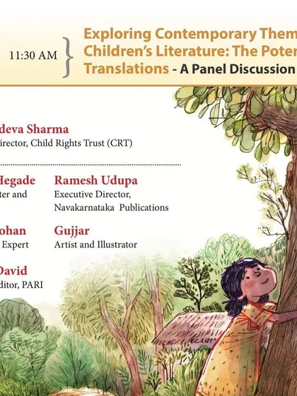 The panel discussion at the book launch event, where we explored contemporary themes in children's literature. It was a great conversation about the importance of translations and diverse stories.