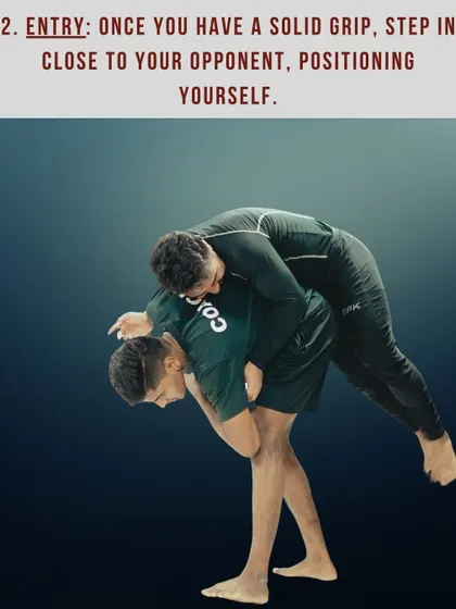 A duplicate of 187, reinforcing the second step. Entry is about closing the distance. Step in close to your opponent, positioning yourself for the takedown.