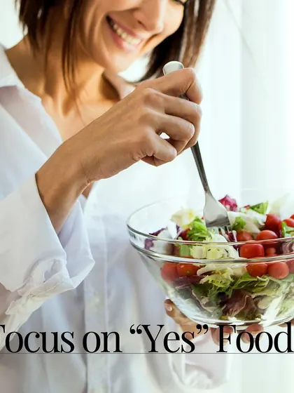 Tip #2 for managing PCOS: Focus on "Yes" Foods. Instead of a restrictive "no" list, discover delicious, PCOS-friendly options like fruits, veggies, and whole grains that nourish your body.