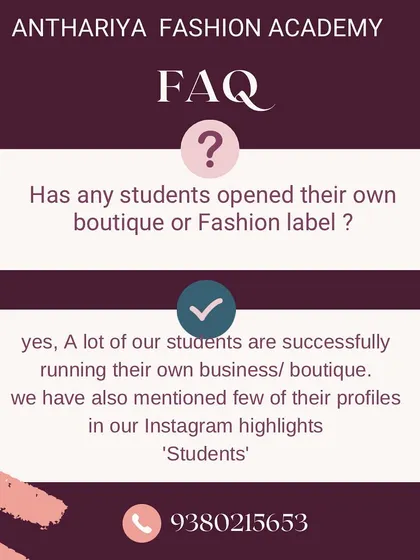 We are incredibly proud that many of our students have successfully launched their own boutiques and fashion labels. Their success stories are a testament to the practical, industry-focused training we provide.