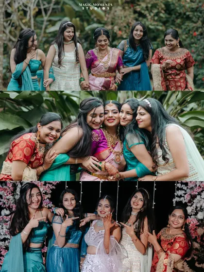 The bride celebrating with her bridesmaids. I always make sure to capture the fun and supportive bond between the bride and her friends.