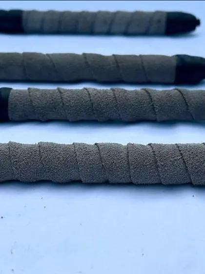 Another detailed shot of the durable, handcrafted leather grip. It's about the small details that make a tool feel right in your hand.