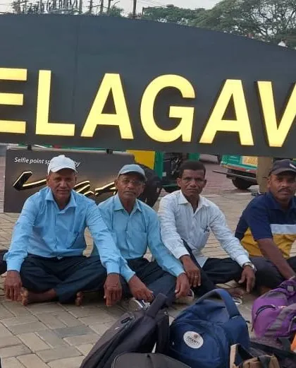 The Chikhale Bhajana Mandali arriving in Belagavi. We bring artists from different regions to share their unique traditions with our audience.