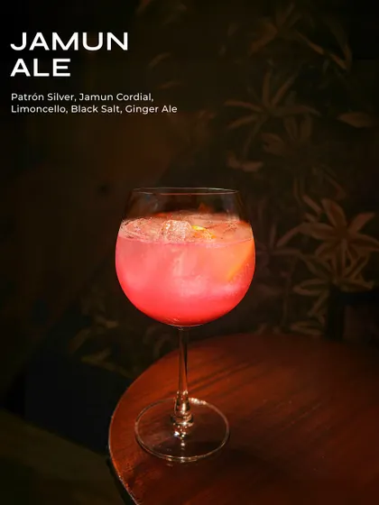 The Jamun Ale, a seasonal and tangy cocktail featuring Patrón Silver and jamun cordial.