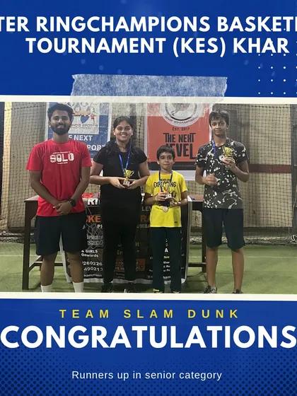 Celebrating Team Slam Dunk, the runners-up in the senior category. Every team's effort is acknowledged at our events.