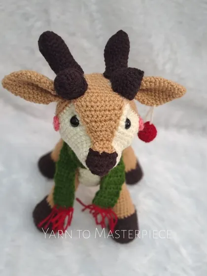 This version of the reindeer has a little red pom-pom earring for an extra touch of holiday cheer.