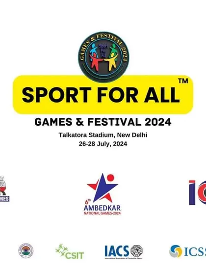 This is an official notification for the "Sport for All Games and Festival 2024," announcing the registration deadline. The event combines the National Martial Arts Games, Ambedkar National Games, and the Indian Combat League, all backed by internationally recognized bodies.