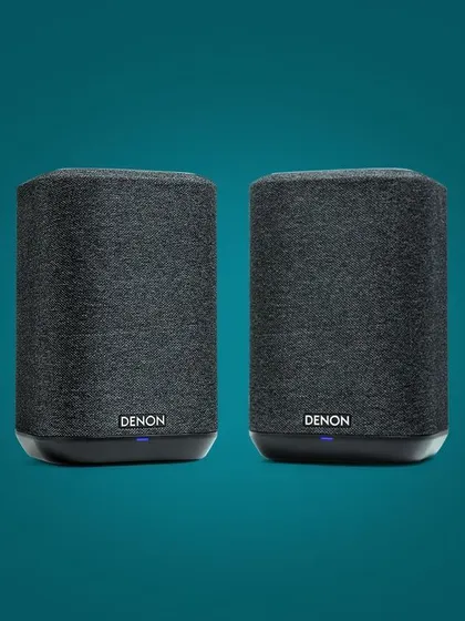 The Denon Home 150 is a compact but powerful smart speaker. It's an excellent starting point for a whole-home audio system, offering dynamic sound, Wi-Fi and Bluetooth connectivity, and HEOS Built-in for seamless multi-room music streaming.