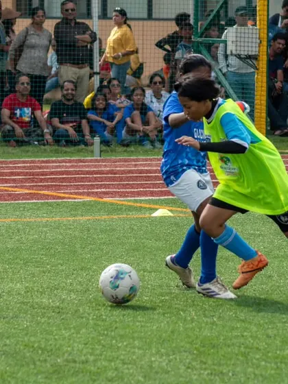 A great example of defensive pressure and footwork during a women's league match. Our tournaments provide a platform for players to execute skills learned in training.