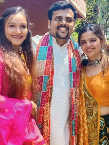 With the groom at his destination wedding. Being on-site allows us to manage all the dance performances and make sure everything runs perfectly on the sangeet night.