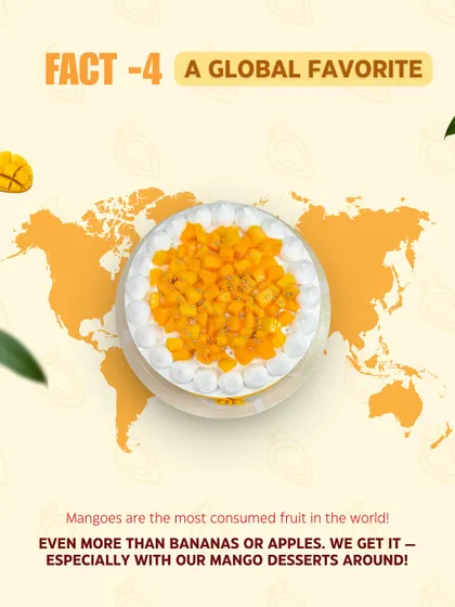 Mango is a global favorite, and we celebrate its worldwide appeal with our popular mango desserts. Our seasonal mango cake is a crowd-pleaser, loved by customers everywhere.