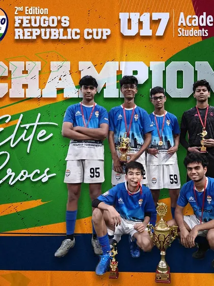 The U-17 Champions, 'Elite Crocs', after their victory in the 2nd Edition of Feugo’s Republic Cup.