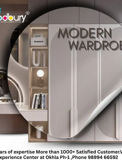Here is another example of integrating a vanity into a wardrobe design. The circular mirror with backlighting and open shelves creates a dedicated, stylish nook for getting ready, all within a single, cohesive furniture unit.