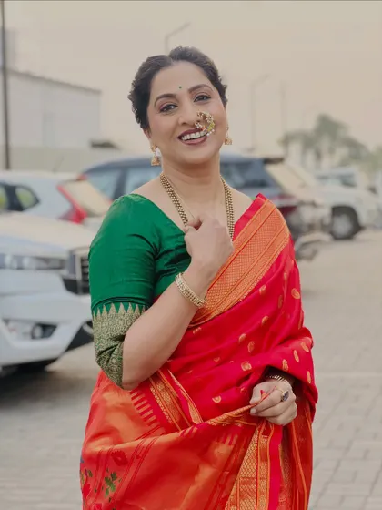 A happy and candid shot of Madhurani. Her genuine smile is the best accessory, and the makeup I did for her simply enhances her natural beauty.