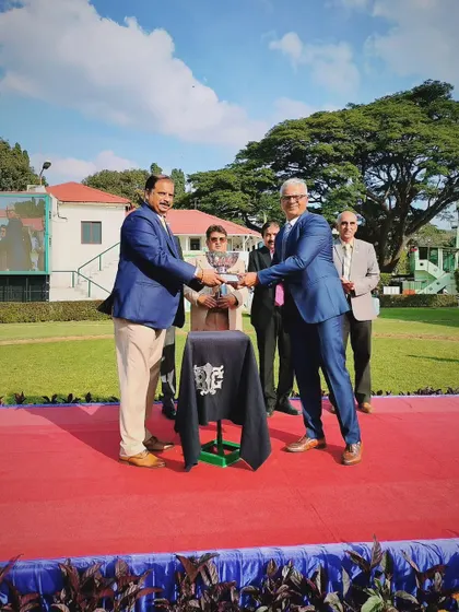 The T.B. Hanumantharaj Memorial Trophy is presented to the winning owner.