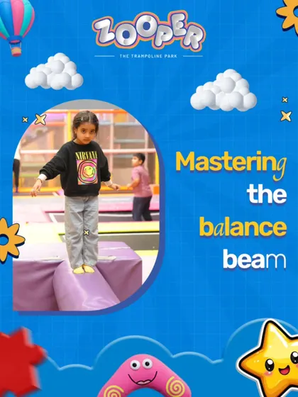 Mastering the balance beam is a big victory for our little champs. Every step, from a wobble to a confident walk, is a moment of pride.