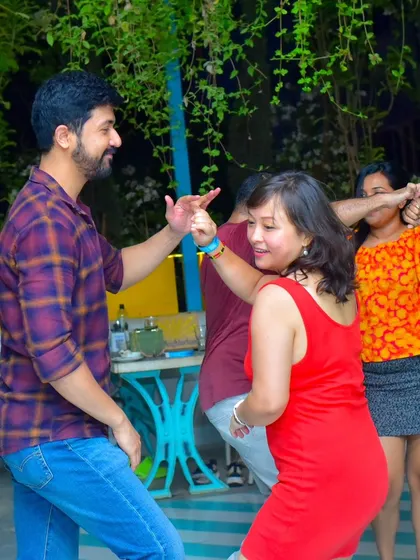 A happy and relaxed couple enjoying the music.