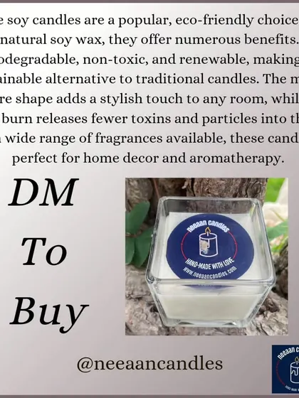Our square soy candles are a popular, eco-friendly choice, offering a clean burn and a modern, stylish shape.