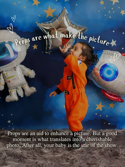 Busting a myth: "Props make the picture." The truth is, your baby is the star. Props are just aids; the real magic comes from capturing a genuine moment and your baby's unique personality.