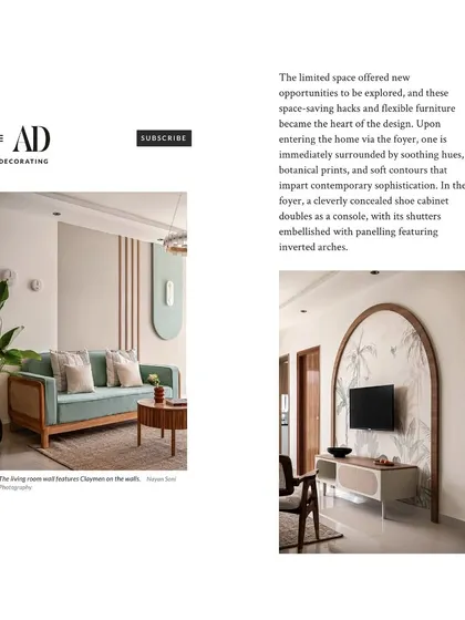 The living room and TV unit from 'The Boho Escape' in the AD feature.