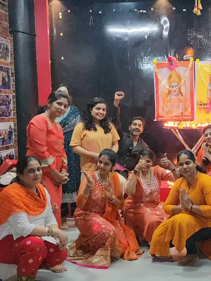 Celebrating the historic inauguration of the Ram Mandir. Our members came together in traditional attire to light diyas and share in this momentous occasion.