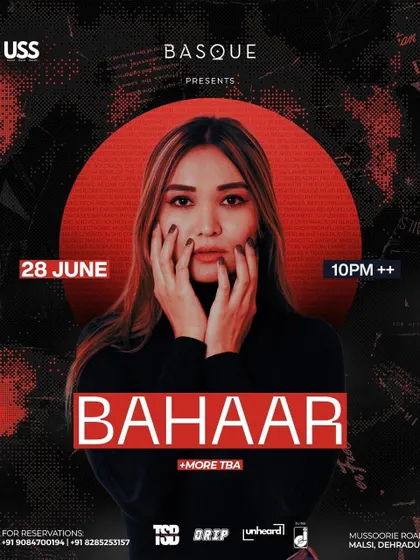 My headlining poster for a night at Basque in my hometown, Dehradun. Always special to play here.