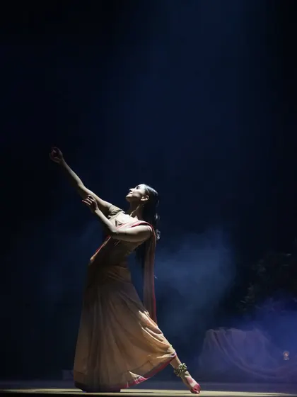 A solo moment of grace from 'Sitayana', capturing the elegance of the character through classical-inspired posture and lines.
