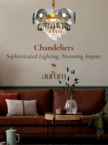 See how a statement fandelier can become the soul of a room. This piece, with its intricate crystal work and unique form, provides both brilliant illumination and gentle air circulation, anchoring this living space with sophisticated style.