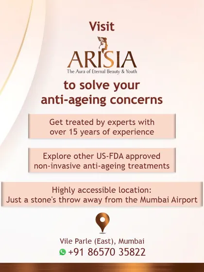 If you're considering anti-ageing treatments, our clinic offers expert care with over 15 years of experience, a range of US-FDA approved treatments, and a convenient location near the Mumbai airport.