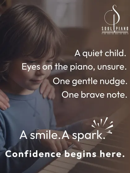 This image captures the exact moment we aim for in every class. It is that spark when a child moves from being unsure to feeling proud. At my studio, we believe confidence is the most beautiful note anyone can learn to play.
