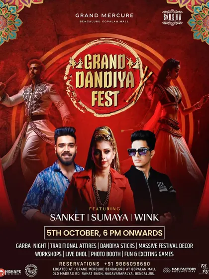 I specialize in making festive events unforgettable. Here's the poster for the Grand Dandiya Fest, where I played alongside other top DJs to create a massive, traditional Garba and Dandiya celebration.