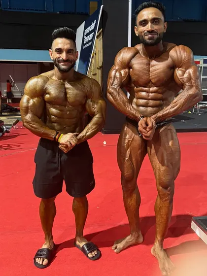 A most muscular pose comparison. This is about showing overall density and hardness.