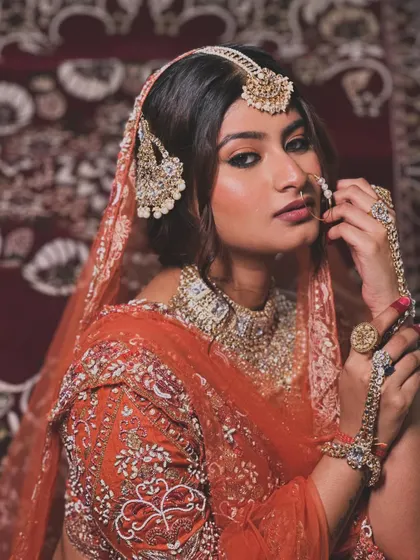 A portrait from the 'Heeramandi' inspired shoot, capturing a look of 'Qurbat' or closeness.
