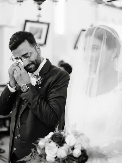 The groom's unfiltered emotion during the wedding ceremony. These are the moments I live for. It’s not about posing; it’s about capturing the real, heartfelt tears and smiles that you'll want to remember forever.