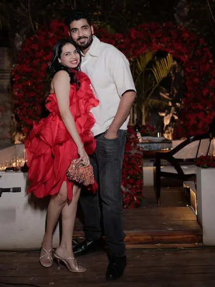 For a surprise birthday dinner, my client wanted a bright, fun dress. This red ruffled Zabella dress was the perfect choice, paired with minimal jewelry to let the dress do all the talking.