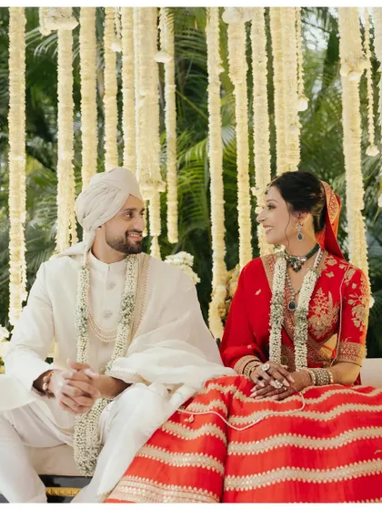 A candid moment of connection between the bride and groom during their ceremony. These are the quiet, in-between moments that tell the real love story.