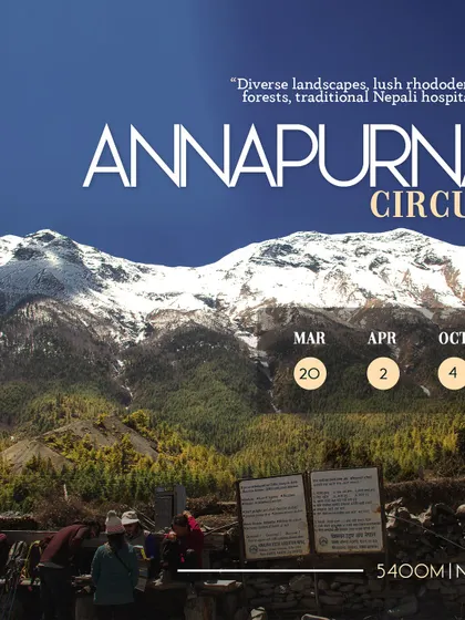 The Annapurna Circuit offers incredibly diverse landscapes, from lush rhododendron forests to high-altitude passes. Join our guided treks in March, April, or October 2025.