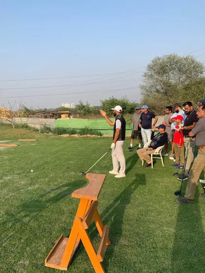 A group of players listening intently during the Driver Masterclass with Arjun Malik. These sessions are a great way to focus on a specific part of your game.