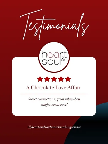 "Sweet connections, great vibes - best singles event ever!" High praise like this inspires me to keep raising the bar for my events.