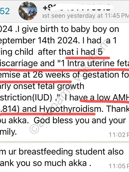 An incredibly moving story of a natural pregnancy after 5 miscarriages, low AMH, and Hypothyroidism. Her strength and belief in her body are truly an inspiration.