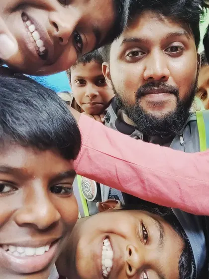 A selfie surrounded by the best audience in the world. These moments at Vidya Bhavan Orphanage are what I cherish the most. Their joy is my motivation.