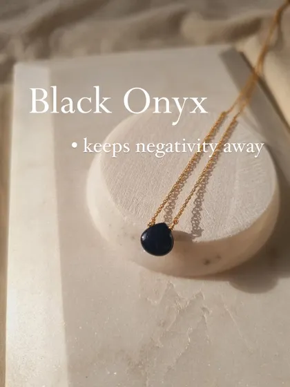 This is my 'Badamcha' Black Onyx heart-shaped drop pendant. It acts as a protective shield, keeping negativity away.